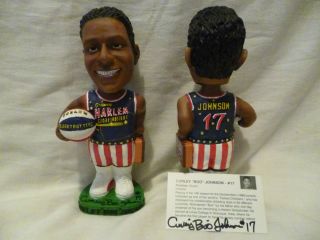 Curley Boo Johnson Bobblehead. Harlem Globetrotters #17 AUTOGRAPHED