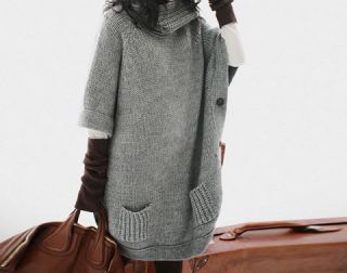 Deep Winter Heavy Knit Poncho Button Side Swing Sweater 2012 Sz XS S
