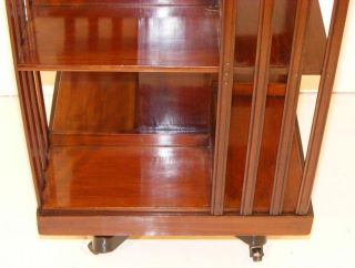 Good Quality Antique Edwardian Mahogany Revolving Bookcase