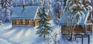  time crafts peaceful winter village counted cross stitch pattern