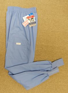 Crest Ceil Blue Uniform Scrub Pants Knit Cuff XS Petite 191 New