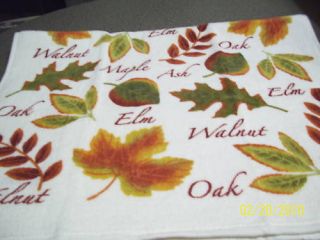 Leaves Ash Elm Maple Oak Crochet Top Kitchen Towel