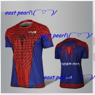 Spiderman Cycling Clothes Clothing Tops T Shirt Jersey Short Sleeve