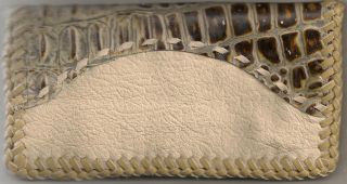 Handmade crocodile tan tumbleweed checkbook cover