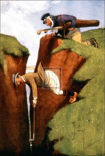 Charles Crombie The Only Way  Golf Humour New Print