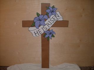 He Has Risen Cross Easter Yard Decoration