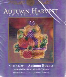 Harvest Autumn Bounty Mill Hill Cross Stitch Kit with Beads Treasure