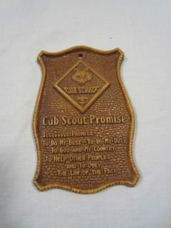 Vintage Boy Scouts of America Cub Scout Promise Plaque