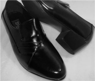 italo men s shoes black cuban heel slip on