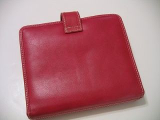 Franklin Covey Red Full Grain Leather Red 6 Ring Organizer Planner ID