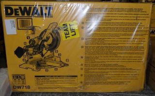 Dewalt DW718 12 inch Double Bevel Slide Compound Miter Saw $1022 Value