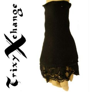 Long Wristbands Gloves Cuffs Sexy Black Victorian Lace