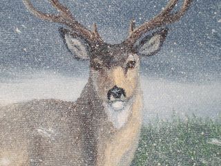Oris Dahlen 1918 2003 Oil on Canvas O C Saco Montana Artist Reindeer