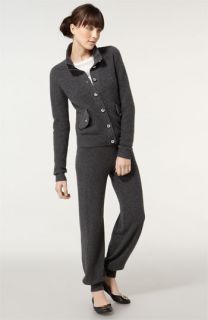 Tory Burch Logo Tee & Cashmere Pants with Cashmere Cardigan