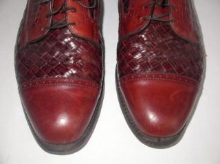 Vintage Allen Edmonds Crandon Brown Woven Leather 10 5 Eee Oxford Cap