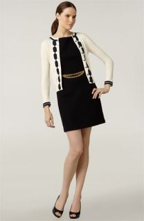 Milly Chain Front Tweed Dress & Ribbon Appliqué Cardigan
