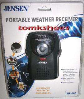 Jensen Portable Weather Receiver MR 680 Alert Siren Be Prepared for