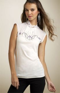 Free People Pretty Magnificent Bejeweled Jersey Blouse