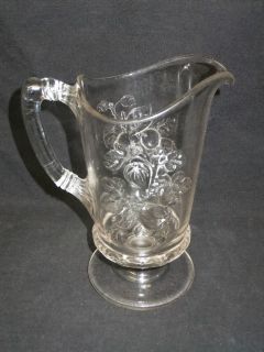 Dalzell Gilmore Leighton Glass Co Cherry and Fig Pattern Pitcher 1880
