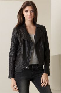 Burberry Brit Quilted Lambskin Leather Motorcycle Jacket
