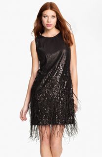 Jessica Simpson Sequin & Feather Detail Shift Dress