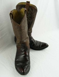 Cowboy Boots Mens Chocolate Brown Leather Dan Post Well Maintained