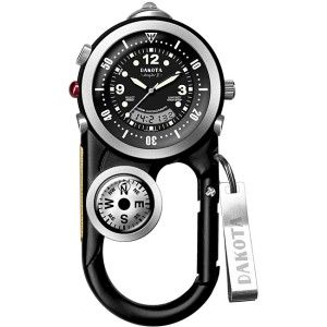 Mens Dakota Sport Angler Black Carabiner Clip Watch Digital Compass