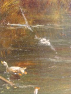 Antique 19c John Joseph Hughes Mill Pond O C Painting
