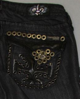 Laguna Beach Jeans Womens BBB Black w Matrix Straight Crystals Sample