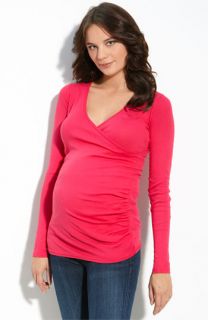 Michael Stars Maternity Ruched Surplice Top