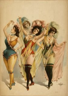  poster reproduction of a vintage vaudeville dance theatre poster