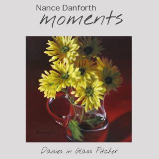 Danforth Daisies in Pitcher 6x6 Original Still Life Oil Painting