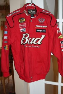 Dale Earnhardt Jr Red Bud Budweiser NASCAR Jacket Large Hard to Find