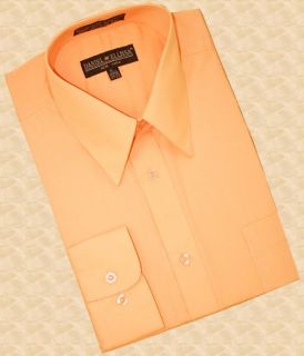 Daniel Ellissa Solid Peach Cotton Blend Dress Shirt With Convertible