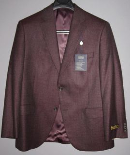 42S Daniel Cremieux Loro Piana Wool Burgundy Black Blazer Sportscoat $