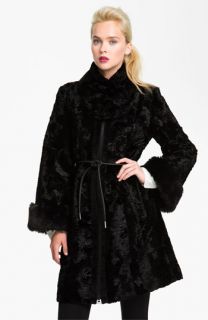 Laundry by Shelli Segal Faux Fur Coat with Scarf