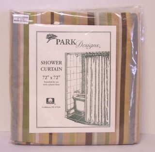 Park Designs Shower Curtain Capri Stripe 72 x 72 In