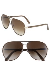 Gucci Leather Frame Aviator Sunglasses