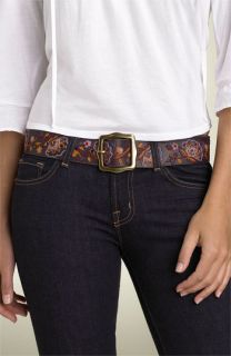 Lucky Brand Embroidered Leather Belt