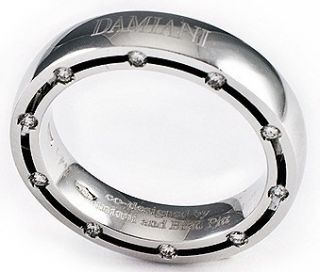 Damiani 18 KT White Gold Diamond Ring Band