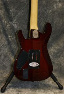 schecter damien elite 7 fr in cred bolt on neck mahogany with quilted