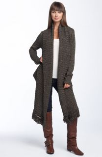 Kensie Twisted Knit Scarf Front Cardigan