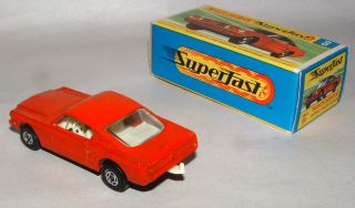 1969 Lesney Matchbox Superfast Ford Mustang Fastback Light Orange Mint
