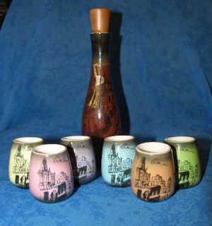 vintage 7 piece sake set marked seyei fine china japan