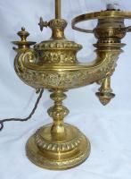 Antique Brass Wild Wessel Student Harvard Lamp Aladdin Colza Oil