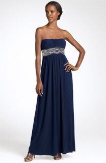JS Boutique Strapless Bead Gown