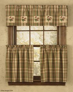 Park Designs Rooster Country Cottage Curtain Lined Decorative Valance