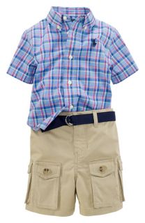Ralph Lauren Plaid Shirt & Cargo Shorts Set (Infant)