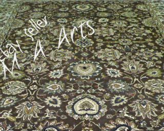 9x12 Old Agra Hand Tufted Area Rugs Cocoa Ivory Handmade Wool Carpet