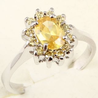 Oval Cut Yellow Sapphire Cocktail A083 Ring